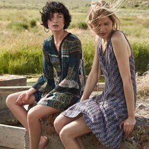 Anthropologie Lavender Dress Maeve Westwater Drop Waist Chevron Knit Size Small